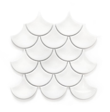 Mozaika ceramiczna ŁUSKA biała do kuchni