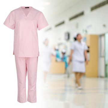 Peelingi pielęgniarskie Prezent z okazji Dnia Pielęgniarki Zestaw do szorowania munduru roboczego dla pielęgniarek M Różowy