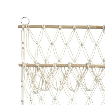 Macrame Mesh Мягкий гамак для хранения мягких игрушек, подвесной органайзер бежевого цвета