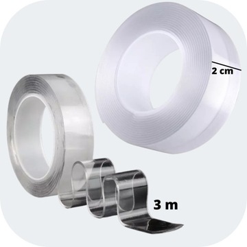 DWUSTRONNA TAŚMA MOCUJĄCA ŻELOWA NANO TAPE MOCNA