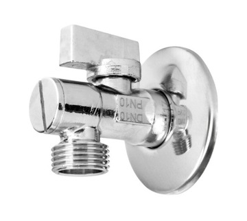 Kurek 1/2 x 3/4 Угловой шарик с фильтром и розеткой -хромированной металлической бабочкой