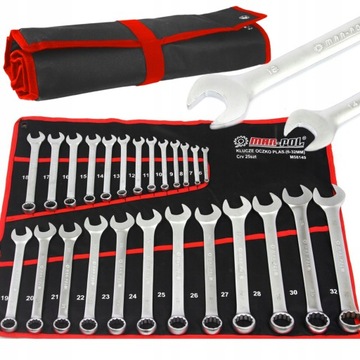 НАБОР КОМБИНИРОВАННЫХ КЛЮЧЕЙ 25 EL 6-32 мм АТЛАСНЫЙ ПЛОСКИЙ ЧЕХОЛ ДЛЯ КЛЮЧЕЙ