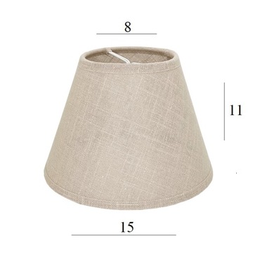 ABAŻUR do lampy kinkietu żyrandola 1S 15/11h beżowy len klosz z lnu