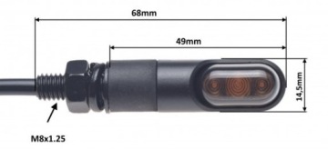 СВЕТОДИОДНЫЕ ИНДИКАТОРЫ МИНИ УНИВЕРСАЛЬНЫЕ РЕЗЬБА M8 НА РЕЗИНЕ ОМОЛОГАЦИЯ E4 ДЫМ