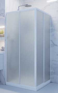 KABINA PRYSZNICOWA PROSTOKĄTNA BIAŁA 85X 85 PLEKSA