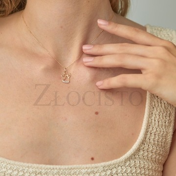 ZŁOTA ZAWIESZKA WISIOREK ANIOŁ ANIOŁEK GRAWER 585