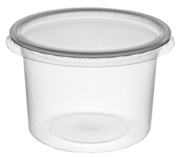 Pojemnik okrągły 500 ml PP 8118 + WIEKO wielokrotnego użytku 50 szt.
