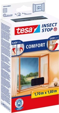 Moskitiera na okno 1,7m x1,8m czarna Tesa Comfort