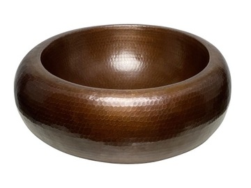 Umywalka miedziana nablatowa okrągła 43,5 cm do łazienki Meksyk - Alhambra
