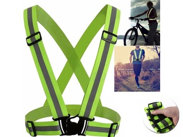 Светоотражающий жилет для бега мотоцикла, зеленый