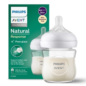 Butelka Avent Szklana antykolka 0m+ 120ml Response