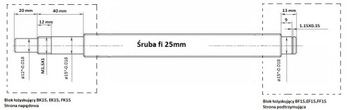 Śruba kulowa z nakrętką SFU2510-1600mm z obróbką pod bloki łożyskujące