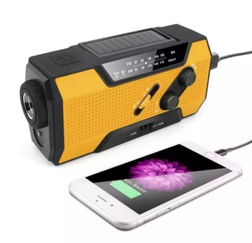 Radio solarne turystyczne na dynamo powerbank led