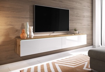 Szafka RTV Lowboard D 180cm WOTAN / BIAŁY POŁYSK