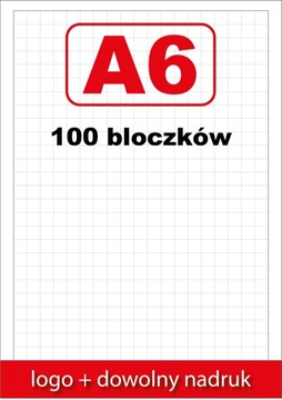 NOTESY BLOCZKI klejone reklamowe A6 z nadrukiem 25 kartek - 100 sztuk