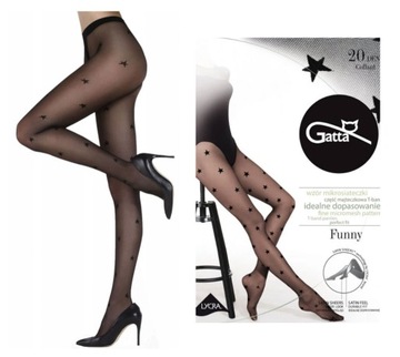 RAJSTOPY GATTA GWIAZDKI FUNNY 06 4-L NERO