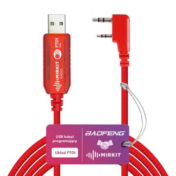 USB-кабель для программирования Baofeng UV-82/UV-5R Mirkit FTDI Model3 Premium Red