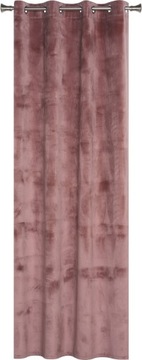 Zasłona aksamitna Velvet kółka 140x260 różowa