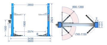 Двухколонный подъемник Twin Busch TW 242A