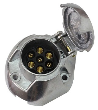 GNIAZDO ALUMINIOWE PRZYCZEPKI HAK HOLOWNICZY 7PIN 12V LAWETA