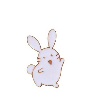 Pin Przypinka Cuteee biały królik