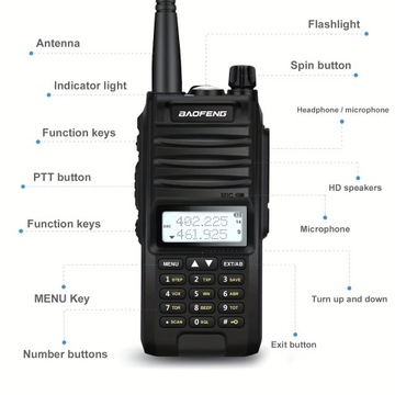 Профессиональная двухдиапазонная радиостанция Baofeng UV-E70 с двойным дисплеем,