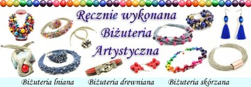 korale drewniane Naszyjnik regulowany CZERWONY