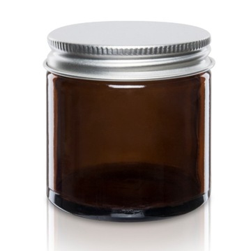 Słoik szklany brązowy 120ml z nakrętką ALU x5
