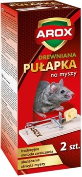 Łapka na myszy drewniana Arox pułapka 2 sztuki