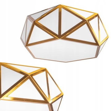 Lampa Sufitowa Geometryczna Plafon 45cm Złota Gold