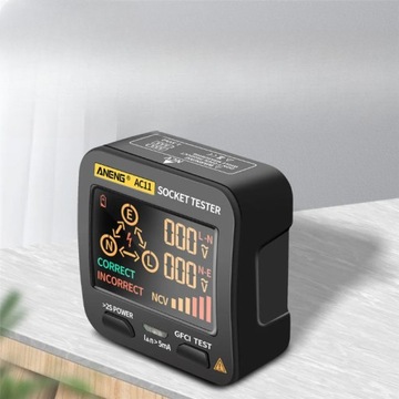 Tester napięcia gniazdek sieciowych z wyświetlaczem LCD Aneng AC11 EU