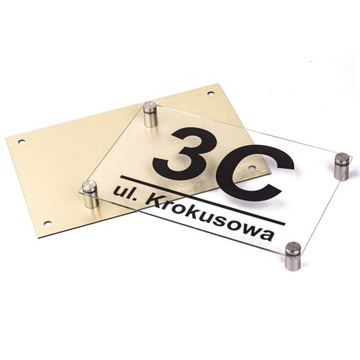 АДРЕСНАЯ ТАБЛИЧКА PLEX АЛЮМИНИЙ + ПРОСТАВКИ