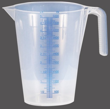MIARKA DO OLEJU I CHEMII ZE SKALĄ 5 L (PLASTIKOWA)