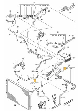 HRDLO SYSTÉMU CHLAZENÍ AUDI SKODA VW 1K0122291M