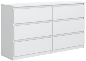 Nowoczesna Komoda 6 Szuflad 120cm Biała Szafka Pojemna Od Producenta