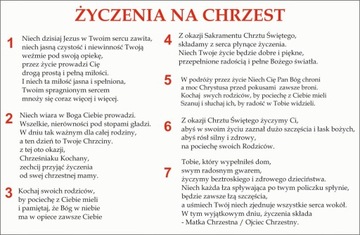 Tabliczka Pamiątka Chrztu życzenia Chrzest grawer