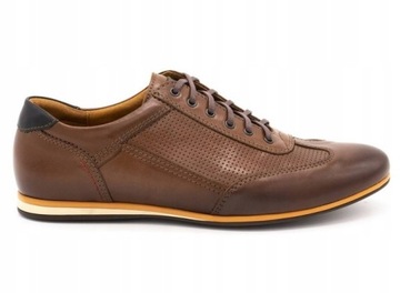 RAMZES BUTY SKÓRZANE CASUAL 092D BRĄZ 43