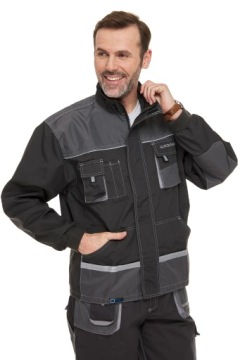 Рабочая защитная одежда серого цвета со светоотражателями, комплект: толстовка + комбинезон 46