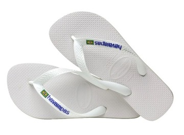 Havaianas Brasil Logo, Klapki unisex dla dorosłych, biały, 47/48 EU