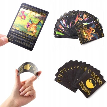 Karty Pokemon Zestaw Na Prezent Pikachu 3w1 165 Sztuk Złote Czarne Srebrne