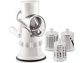 МАШИНА ДЛЯ НАТЕРЕВКИ КАРТОФЕЛЯ, СЫРА, ОВОЩЕЙ, 3 терки, вставки 3-в-1