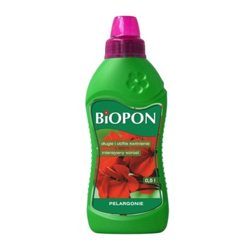 BIOPON NAWÓZ DO PELARGONII I INNYCH KWIATÓW BALKONOWYCH W PŁYNIE 0,5L