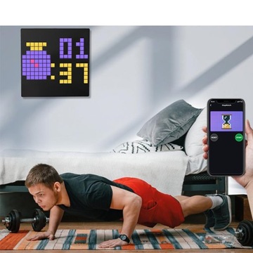 RGB LED ПИКСЕЛЬ-АРТ ДИСПЛЕЙ ДЛЯ ИГРОВОЙ КОМНАТЫ ЦИФРОВАЯ СВЕТОДИОДНАЯ ПАНЕЛЬ ЧАСОВ 16X16