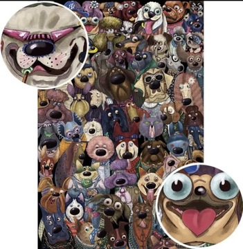 Пазл Монтессори 500 деталей, деревянные собачки DOG