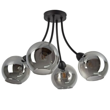 Lampa Sufitowa Plafon 4 Szklane Kule Grafit LED