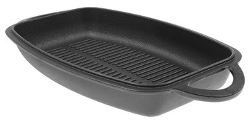 Жаровня 3,8 литра, ЧУГУННАЯ сковорода-гриль 2в1