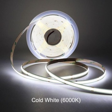 TAŚMA LED COB 12V LINIA ŚWIATŁA 480 ZIMNA 1M.