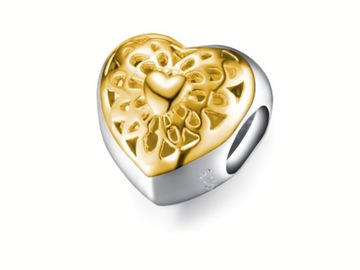 SREBRNA PRZYWIESZKA CHARMS SERCE SERDUSZKO HEART