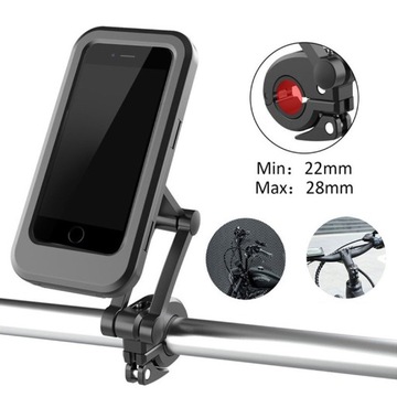 MOTOCYKLOWY UCHWYT OBUDOWA TELEFON MOTOR DOTYKOWY WODOODPORNY ZAMYKANY 6,5'