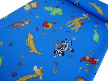 Штора MG TK ЗОО животные синяя 160см ЦЕНА